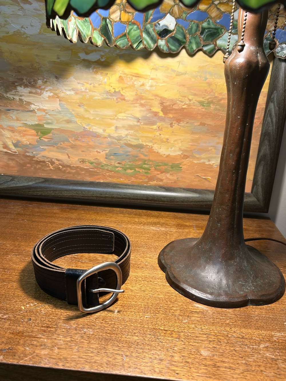Vintage Tommy Hilfiger "TF" Wide Leather Belt — Size XL (Black)